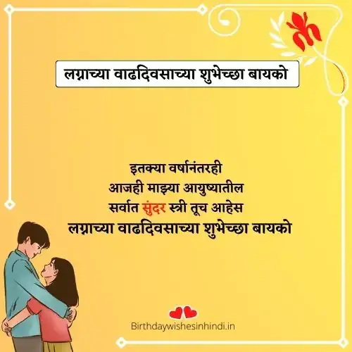 बायकोला लग्नाच्या वाढदिवसाच्या शुभेच्छा मराठी संदेश text