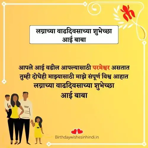 आई बाबांना लग्नाच्या वाढदिवसाच्या शुभेच्छा