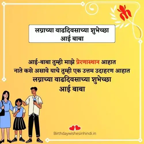 आई बाबा लग्नाच्या वाढदिवसाच्या शुभेच्छा मराठी संदेश