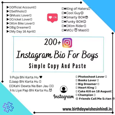 Stylish bio for instagram for boy