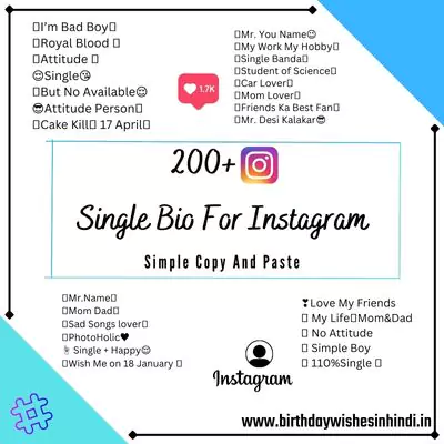 single bio for instagram